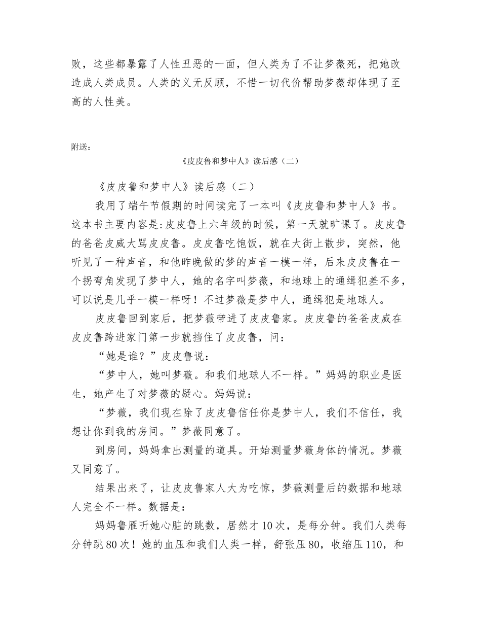 《皮皮鲁和梦中人》读后感_第2页