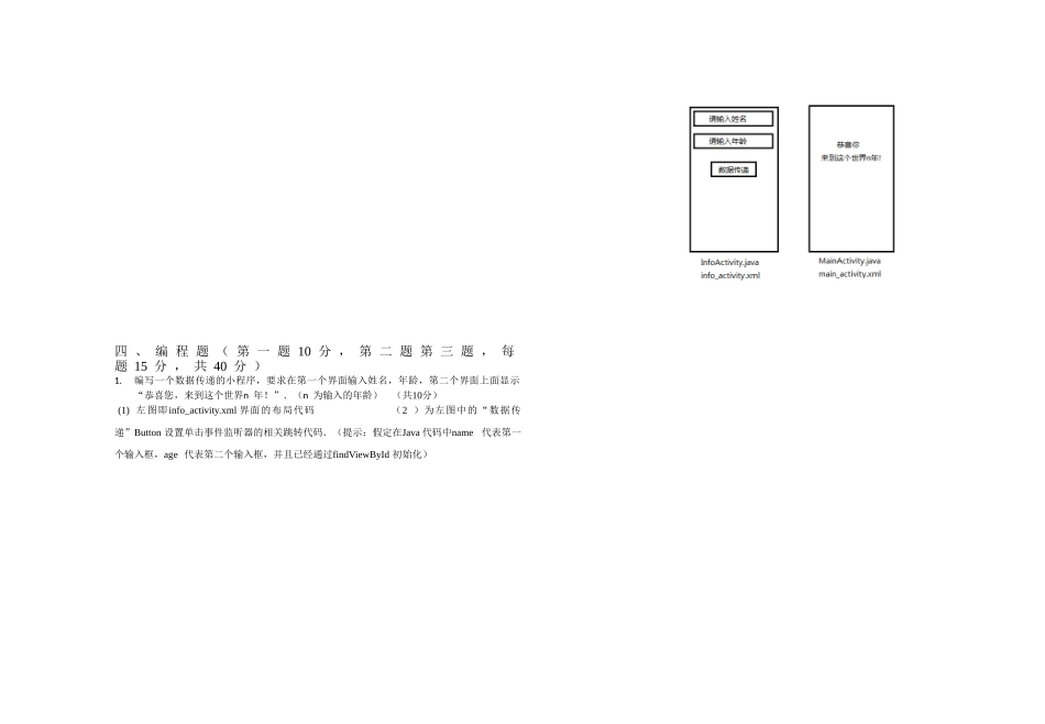 《移动终端程序设计》期末模拟试卷_第3页