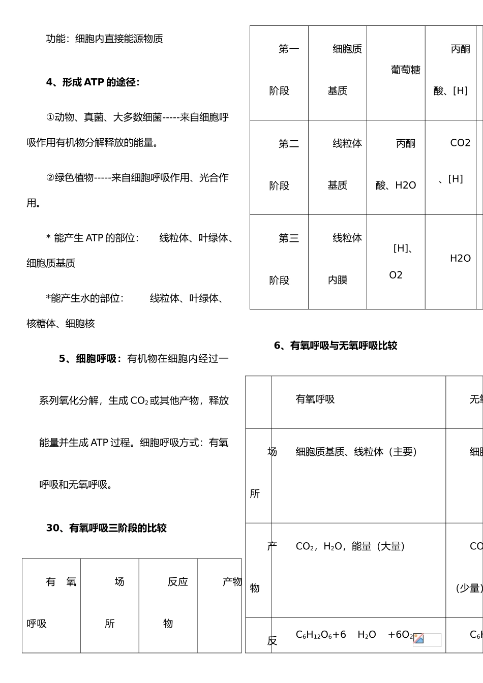 《细胞的能量供应和利用》知识总结_第2页