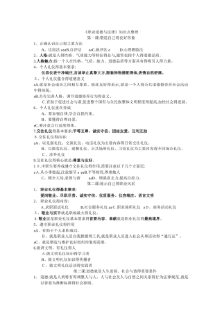 《职业道德与法律》知识点整理