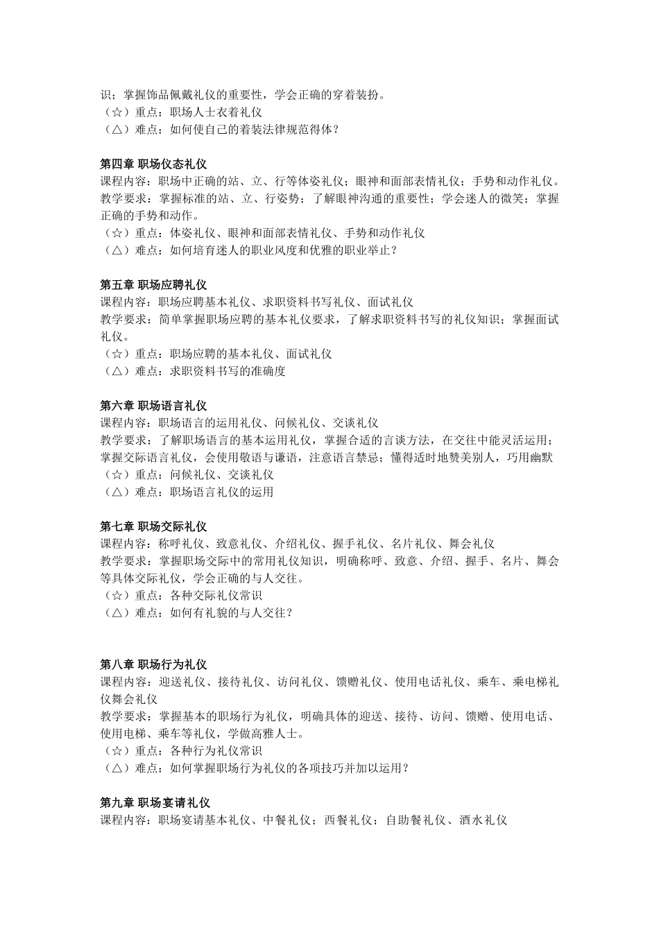《职场礼仪》教学大纲_第2页