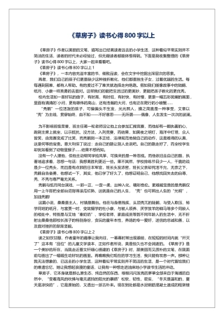 《草房子》读书心得800字以上