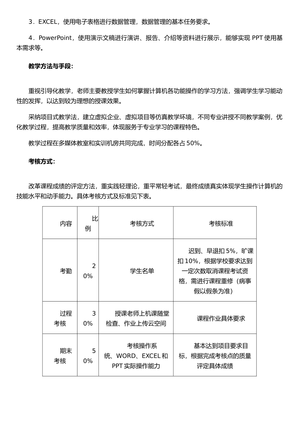 《计算机应用基础》课程描述_第2页