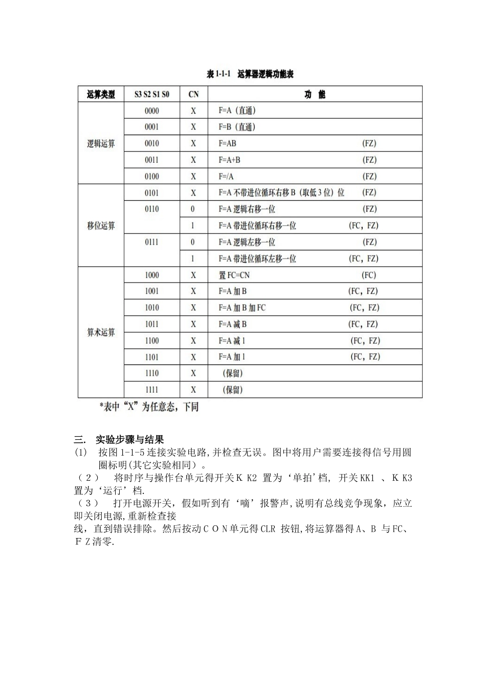 《计算机组成原理》运算器实验报告_第3页