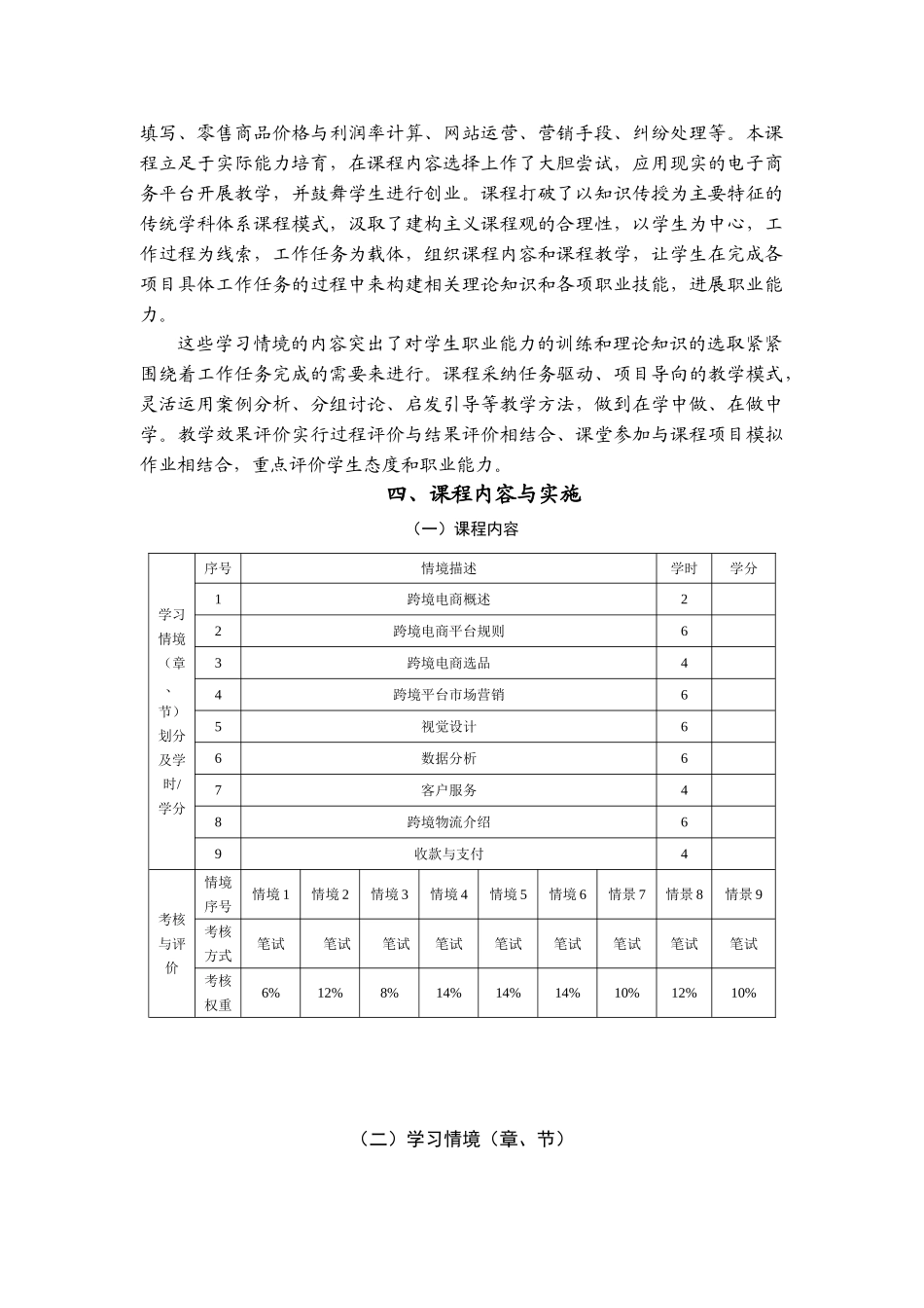《跨境电子商务》课程标准_第3页