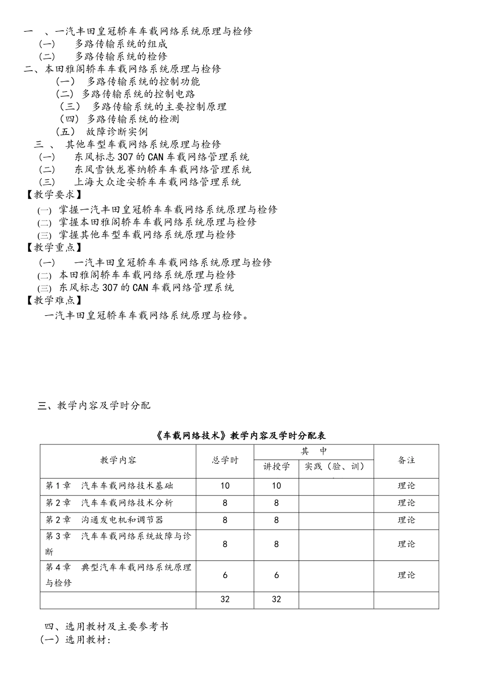 《车载网络技术》教学大纲_第3页