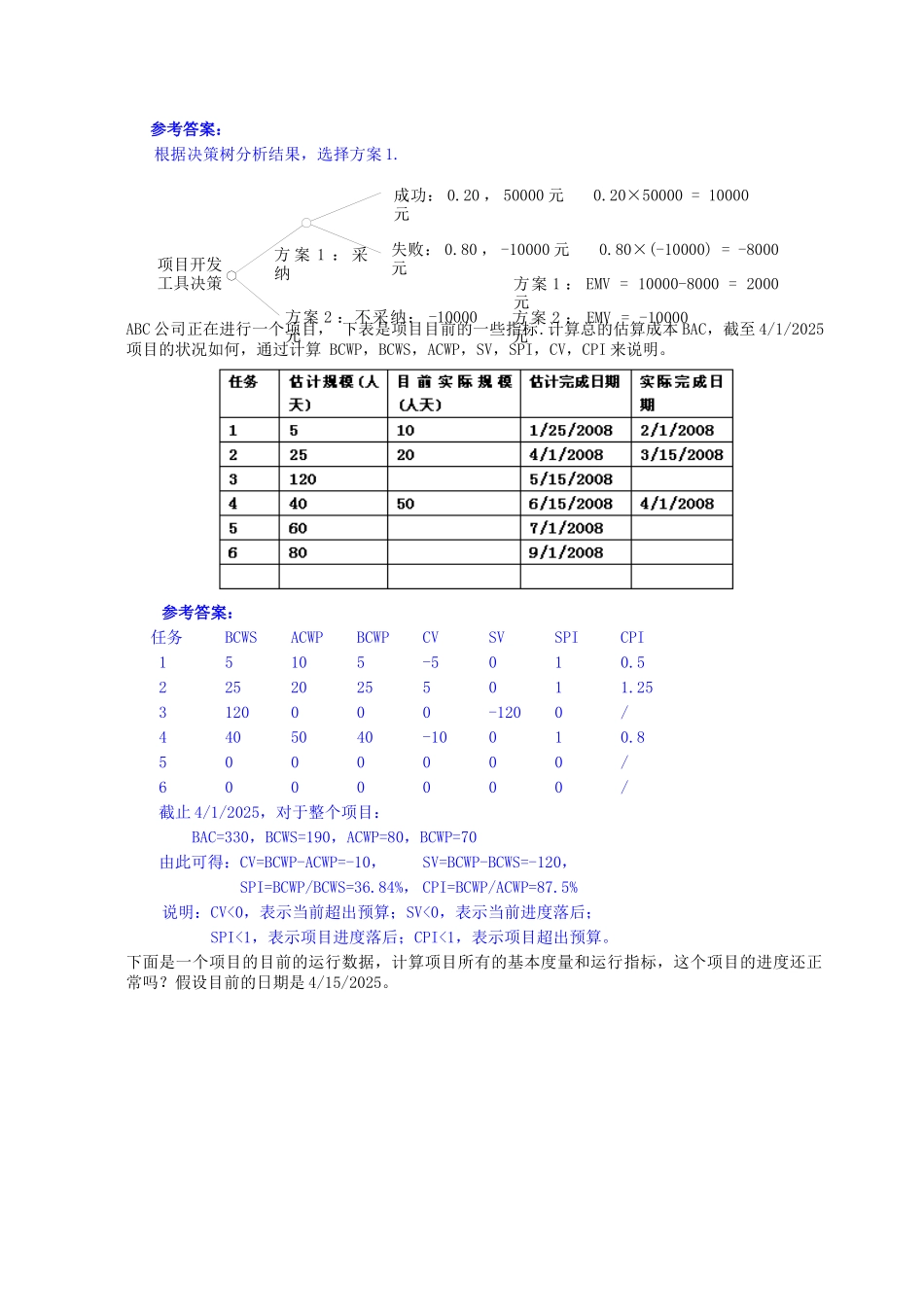 《软件项目管理》期末考试题-计算题_第3页
