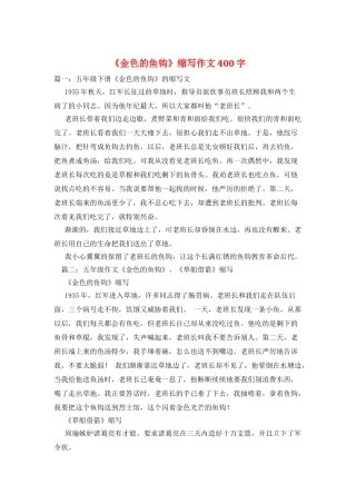 《金色的鱼钩》缩写作文400字