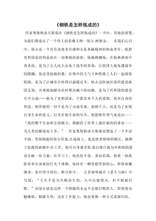 《钢铁是怎样炼成的》