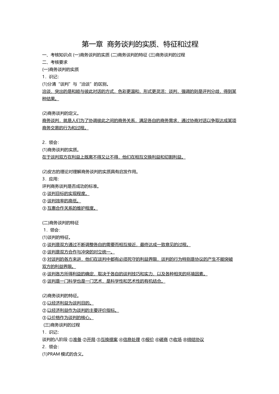 《现代谈判学》课程考试点梳理汇总_第1页