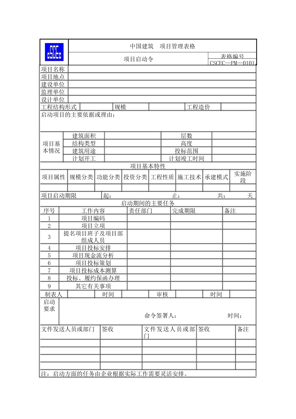 《项目管理手册》表格部分_第1页