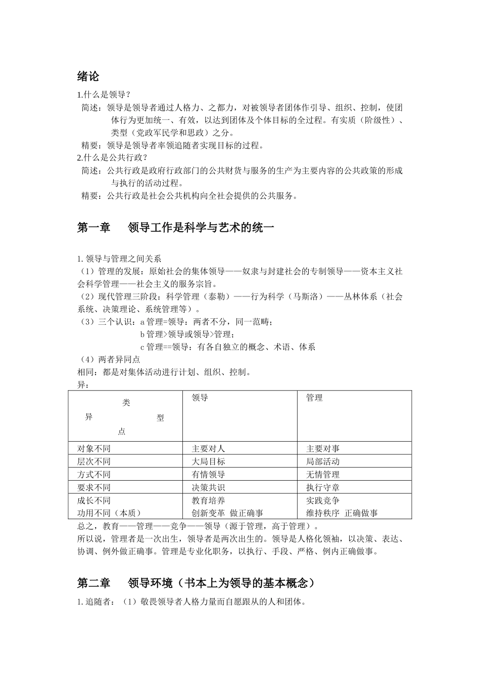 《行政领导学》课程知识要点_第1页