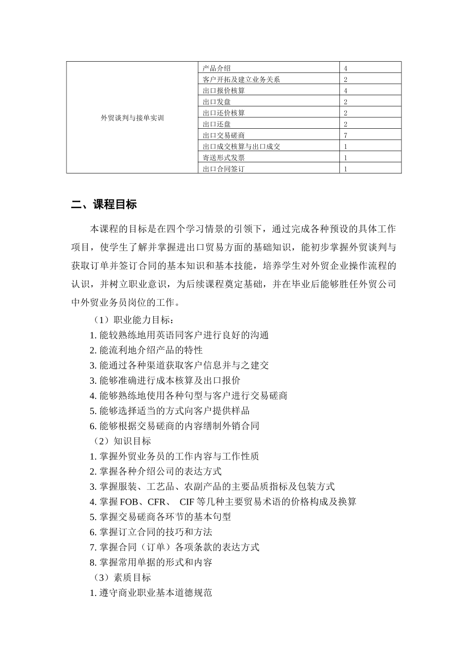 国际经济与贸易专业《外贸谈判与接单》课程建设标准_第3页