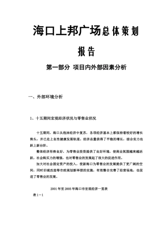 海口上邦广场总体策划报告