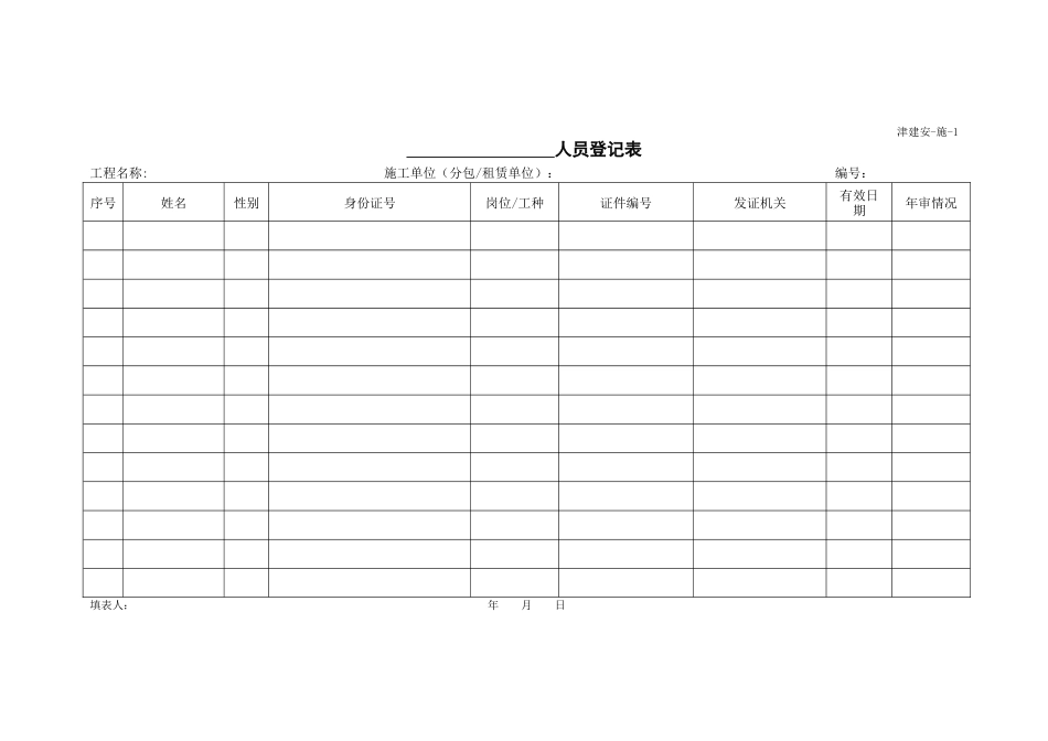 施工单位施工安全资料用表《天津市建设工程施工安全资料管理规程》_第2页