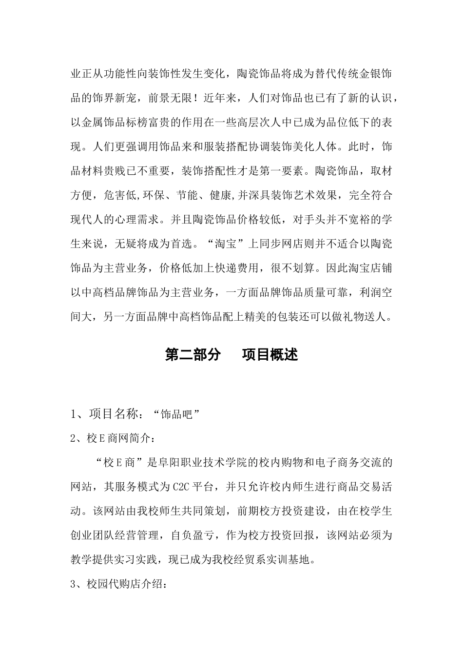 职业技术学院第七届创业大赛“饰品吧”校园代购店创业计划书_第3页
