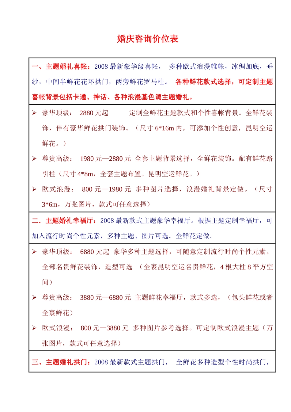 主题婚礼之“温馨之夜”创意方案_第3页