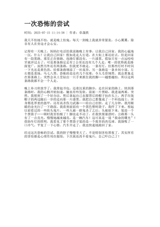 一次恐怖的尝试