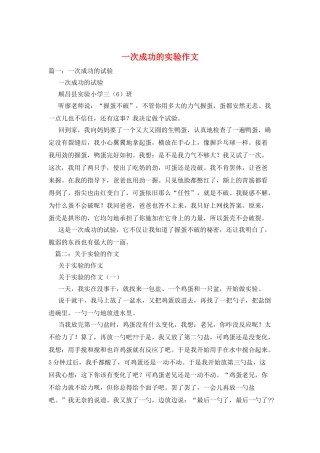 一次成功的实验作文