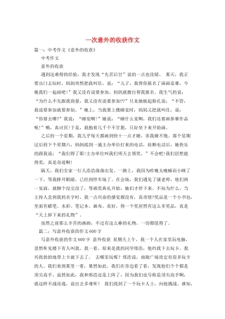 一次意外的收获作文