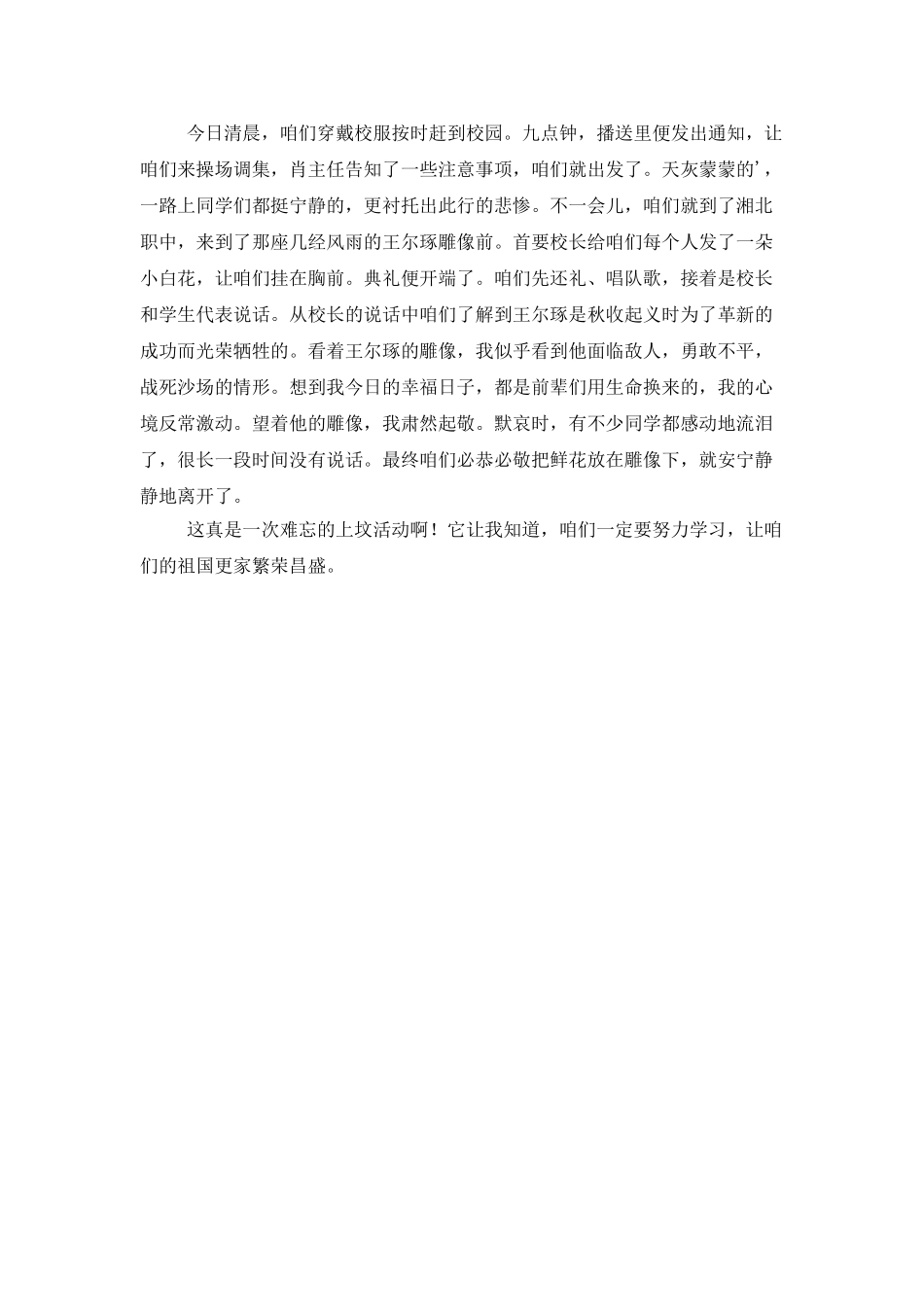 一次难忘的扫墓活动作文_第2页