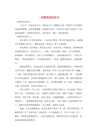 一次野炊活动作文