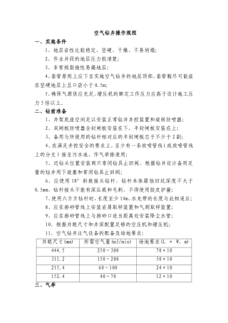 空气钻井操作规程