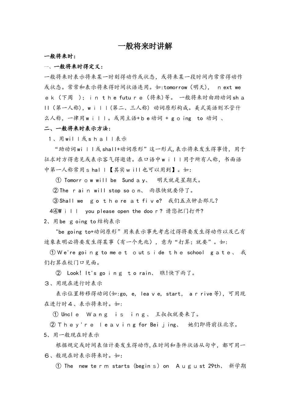 一般将来时讲解_第1页