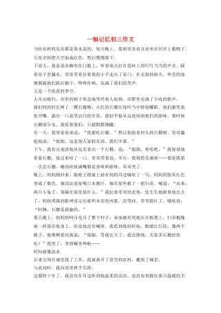 一轴记忆初三作文