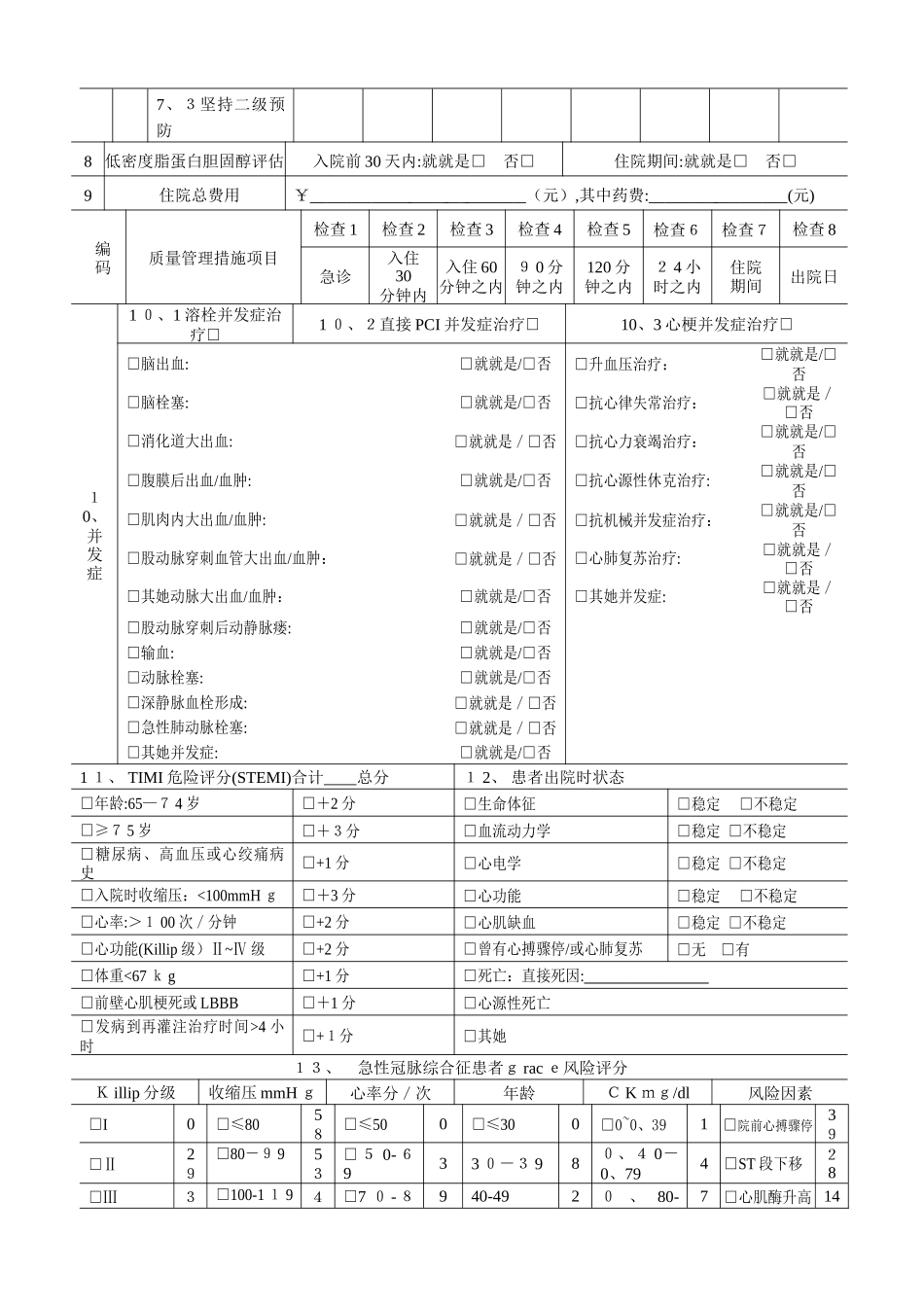 七个单病种质量管理自我评价简表_第2页