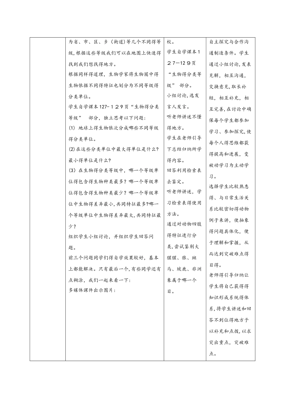七年级生物上册2.4.2生物的分类单位教案1新版济南版112034_第2页
