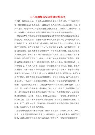 三八红旗集体先进事迹材料范文