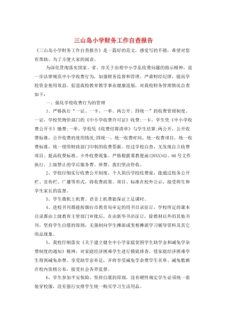 三山岛小学财务工作自查报告