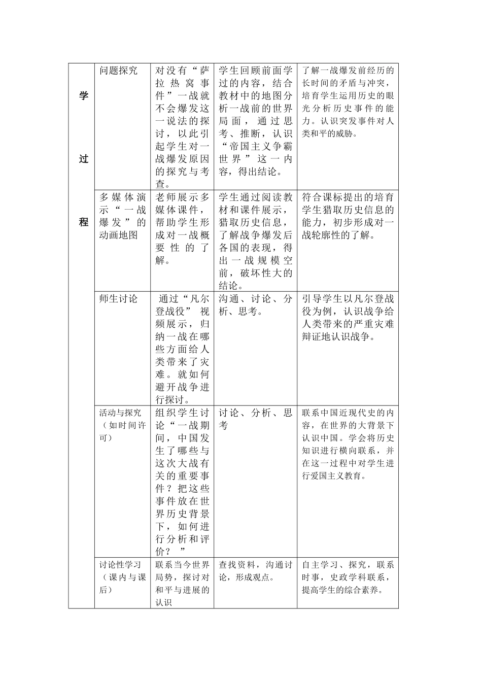 三明十一中《第一次世界大战》教案_第3页
