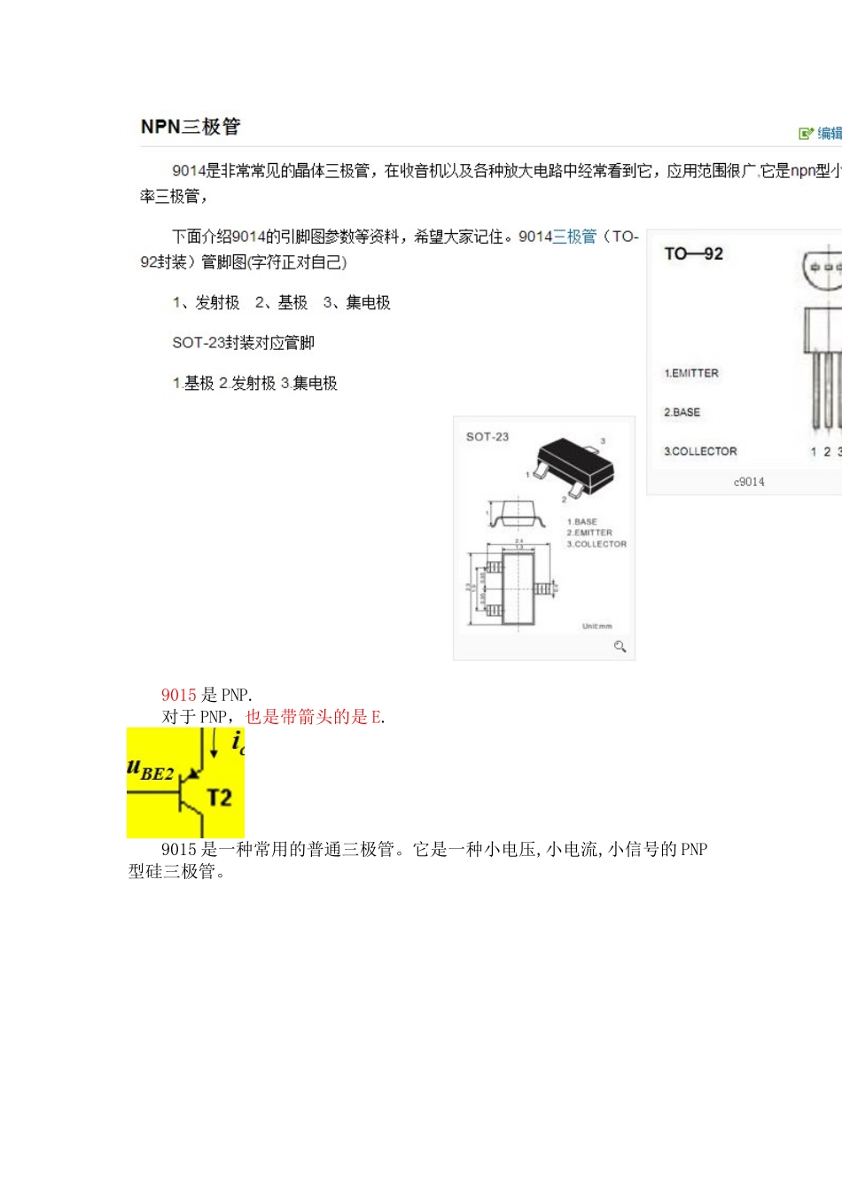 三极管npn和pnp放大等状态判断条件_第2页