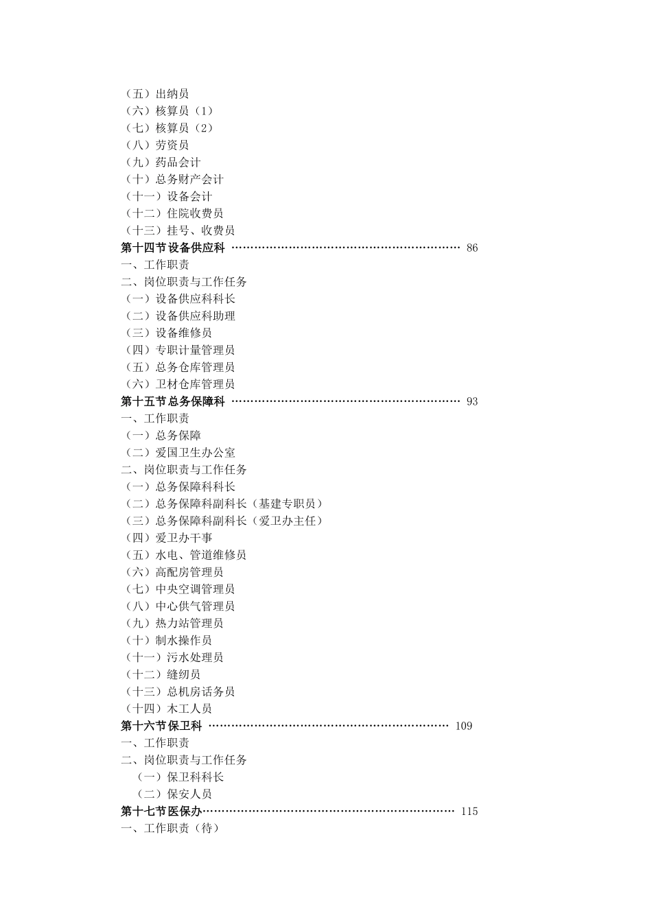 三甲医院职能科室岗位说明书_第3页