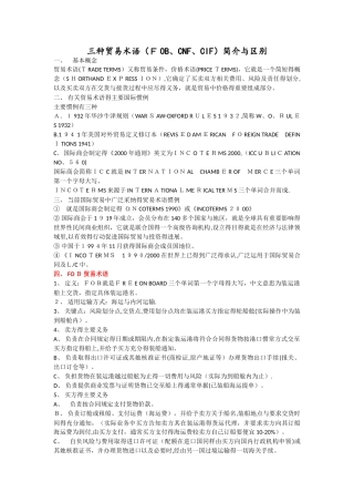 三种贸易术语简介和区别