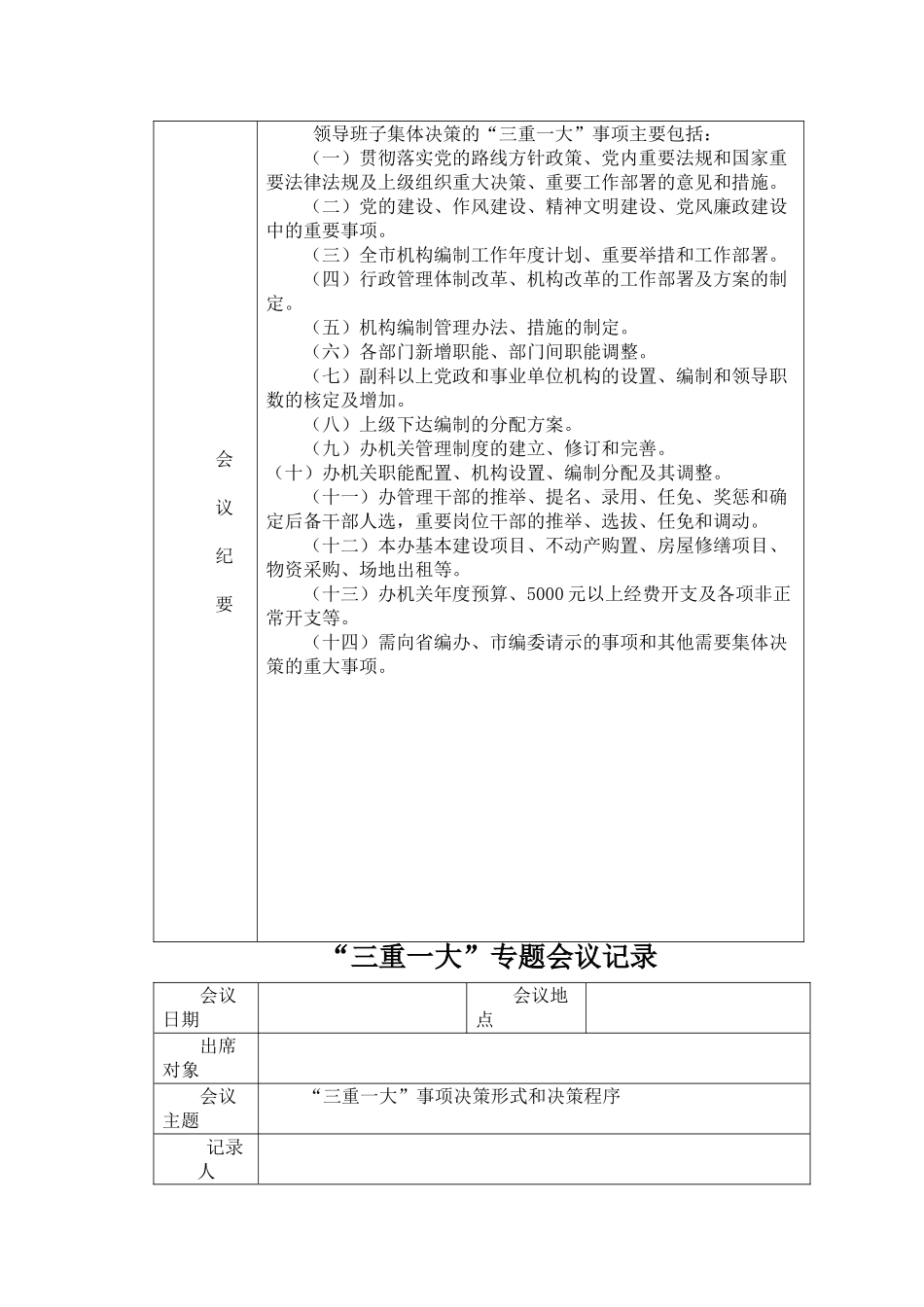 三重一大会议记录_第2页