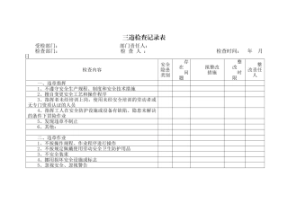 三违检查记录表
