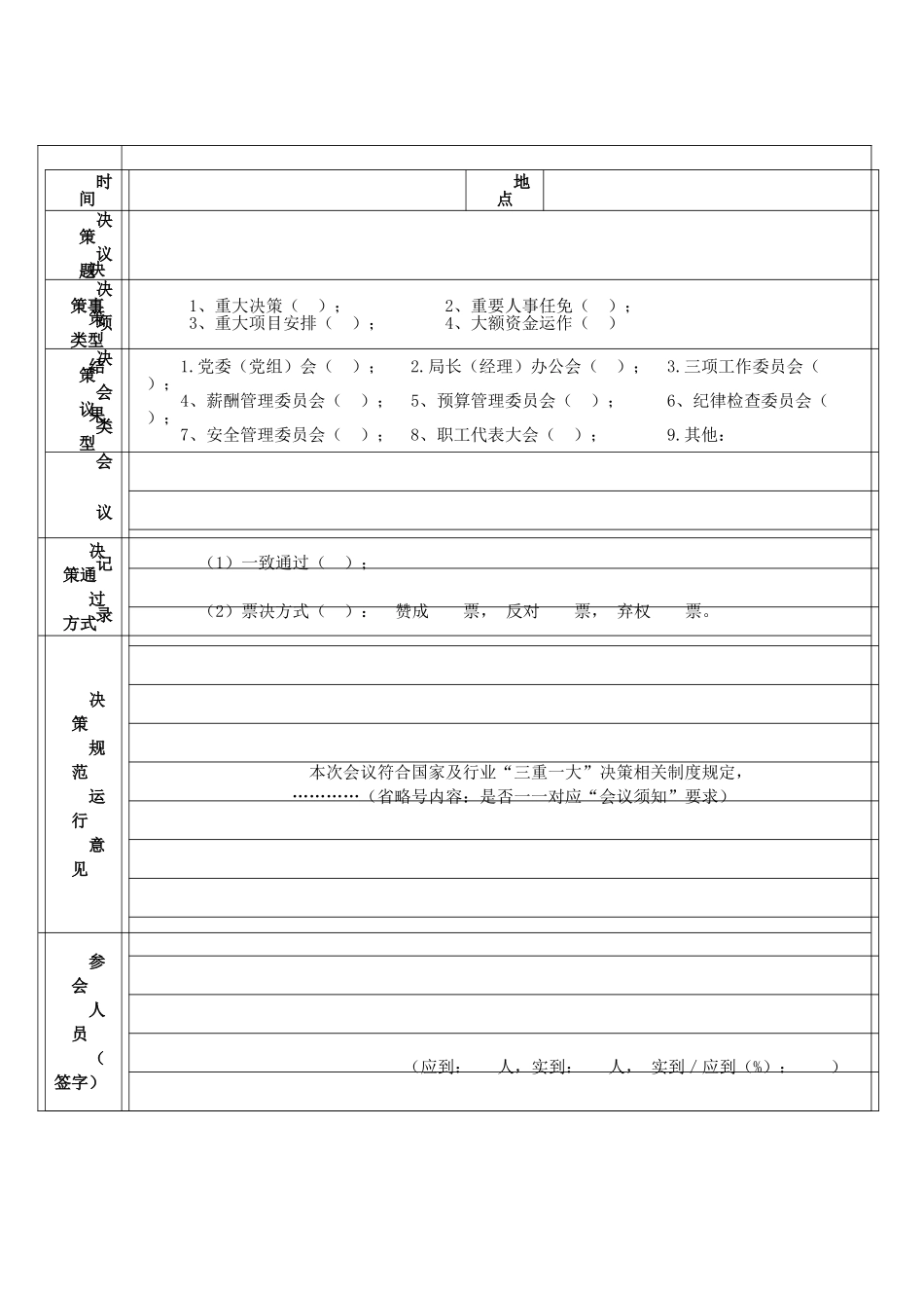 三重一大决策监督记录表_第3页