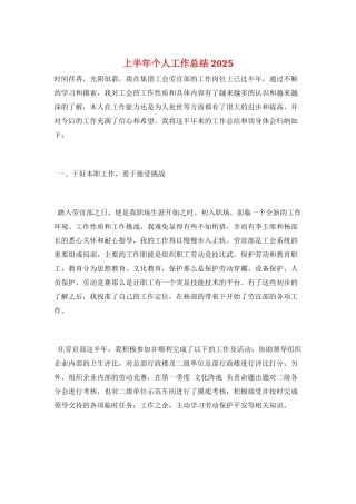 上半年个人工作总结2025