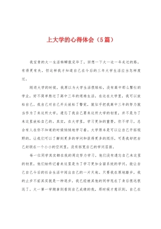 上大学的心得体会