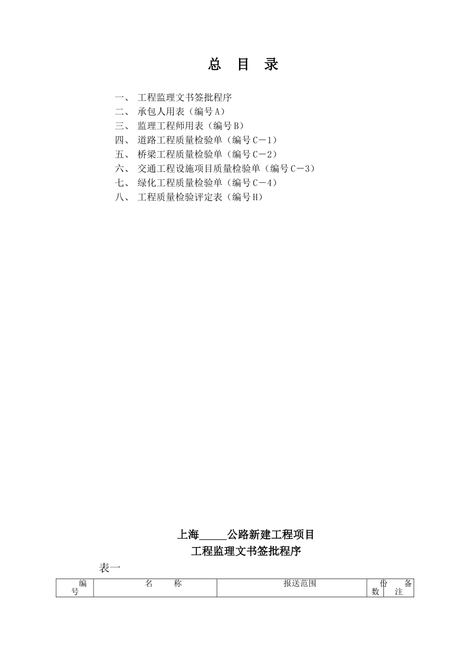 上海公路工程项目用表_第3页