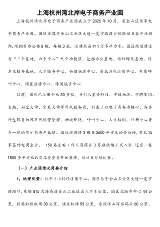 上海杭州湾北岸电子商务产业园现状