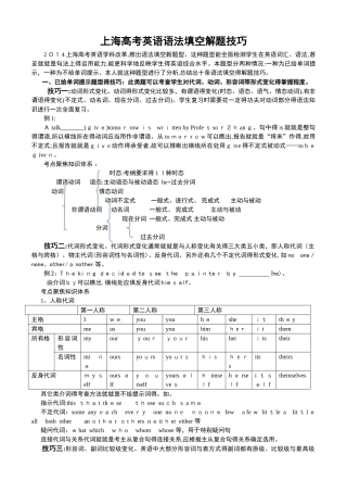 上海高考英语语法填空解题技巧