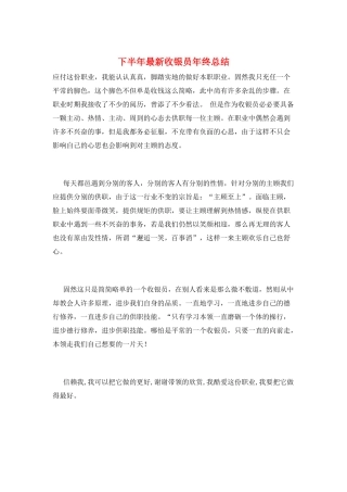 下半年最新收银员年终总结