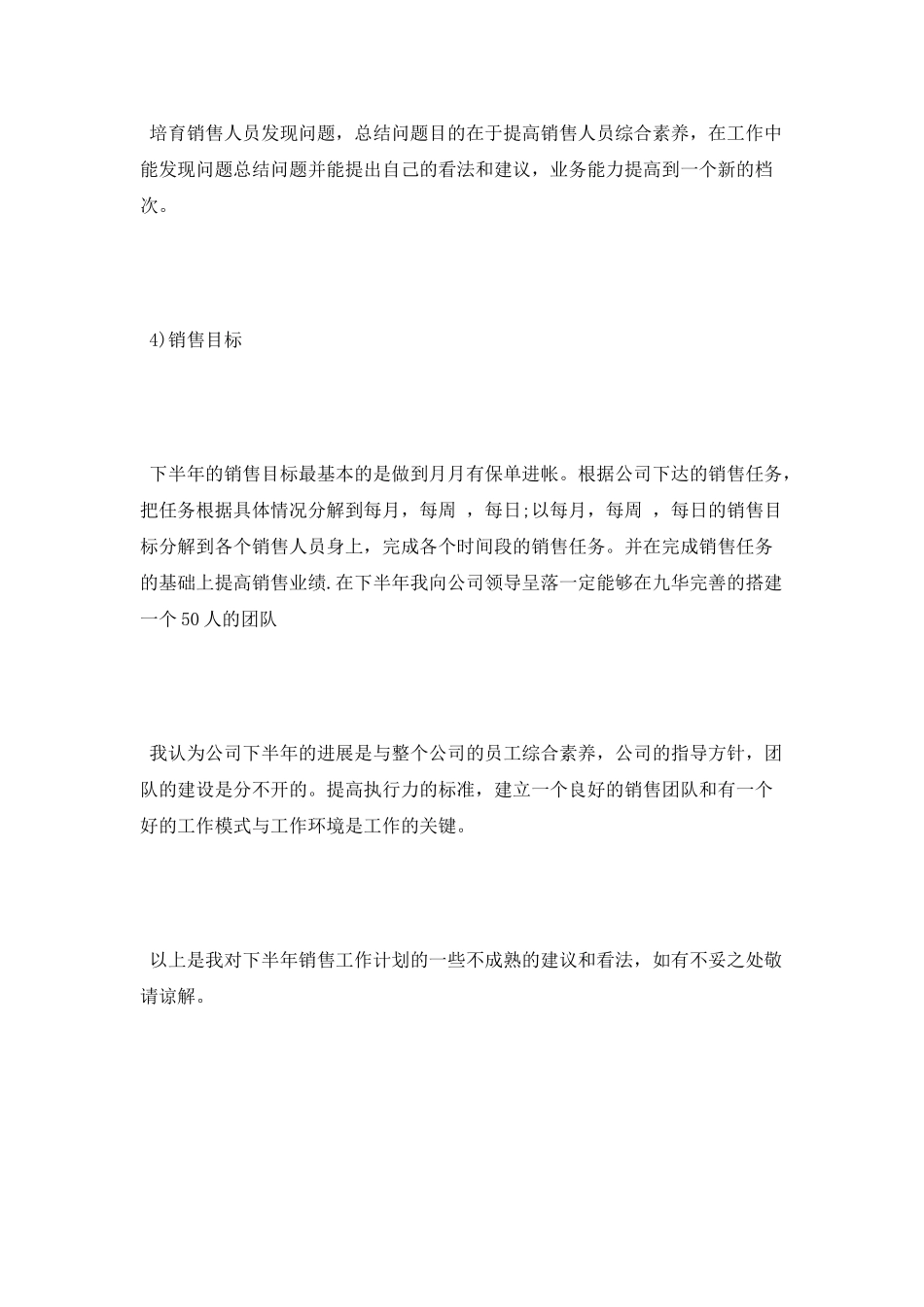 下半年销售工作计划_第2页