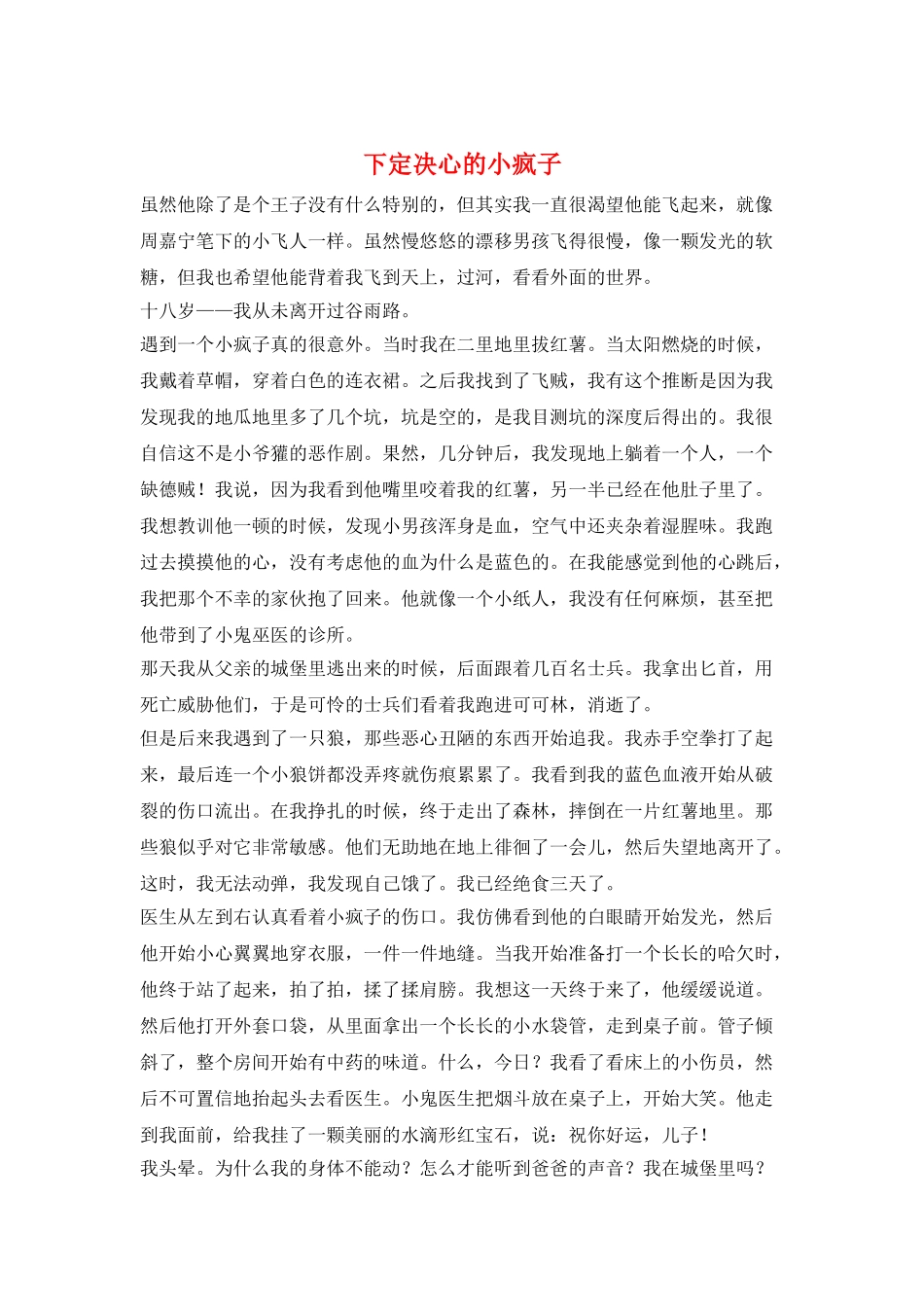 下定决心的小疯子_第1页