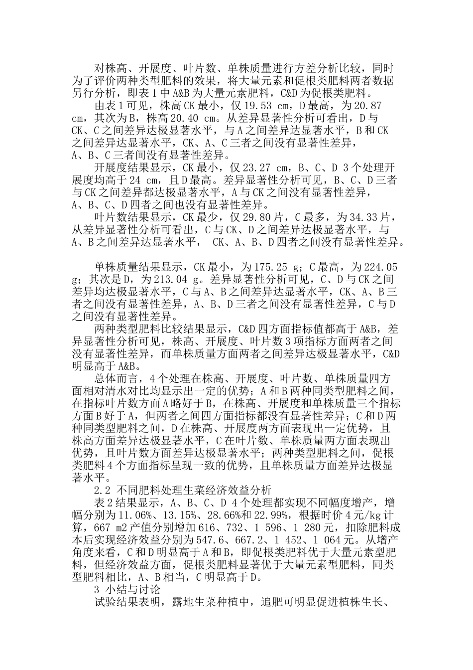 不同肥料对露地生菜生长及产量的影响_第2页