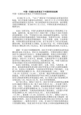 专业论文文献--中国—东盟自由贸易区下中国的贸易发展